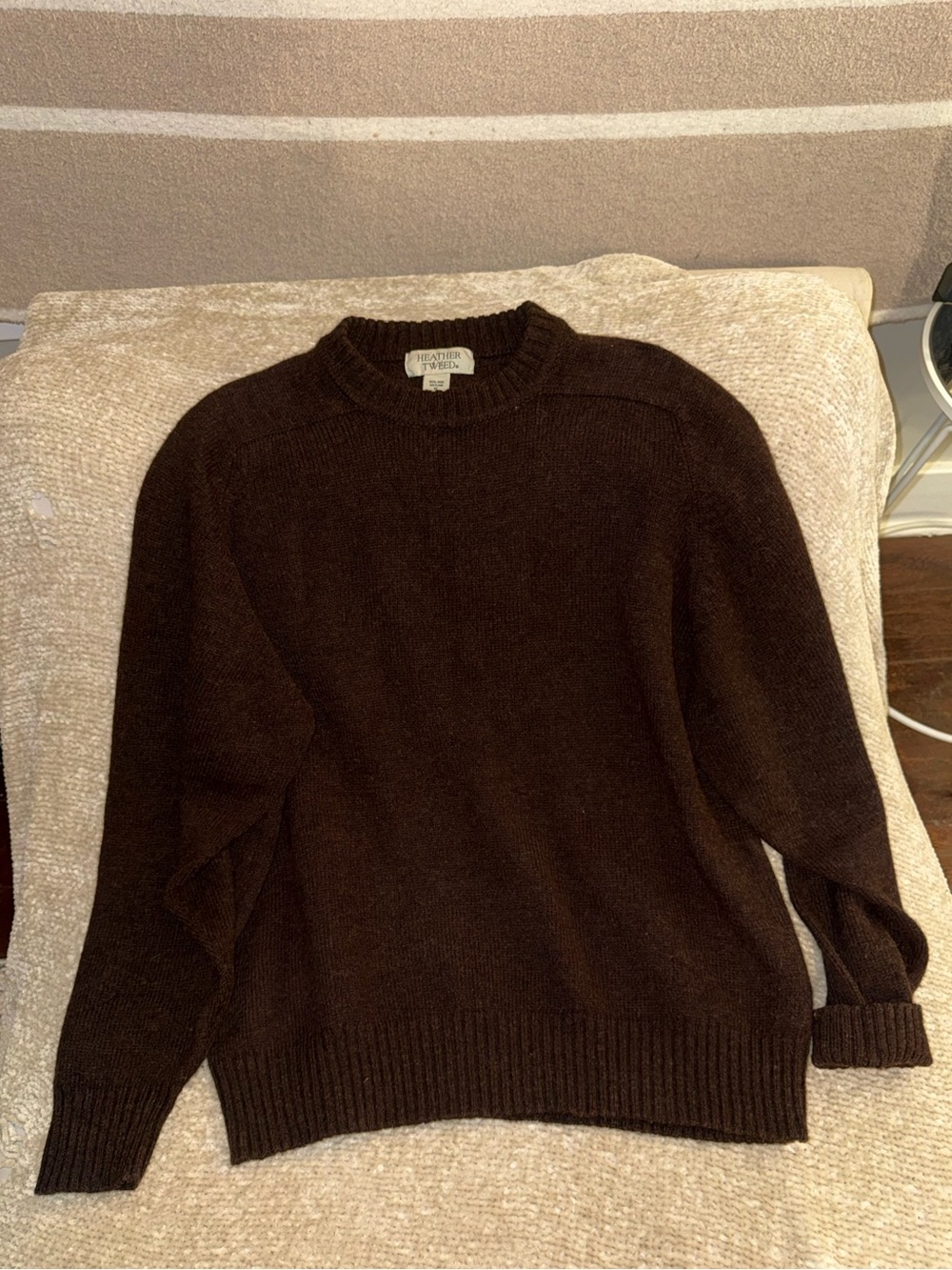Vintage Brown Heather & Tweed 100% Wool Sweater